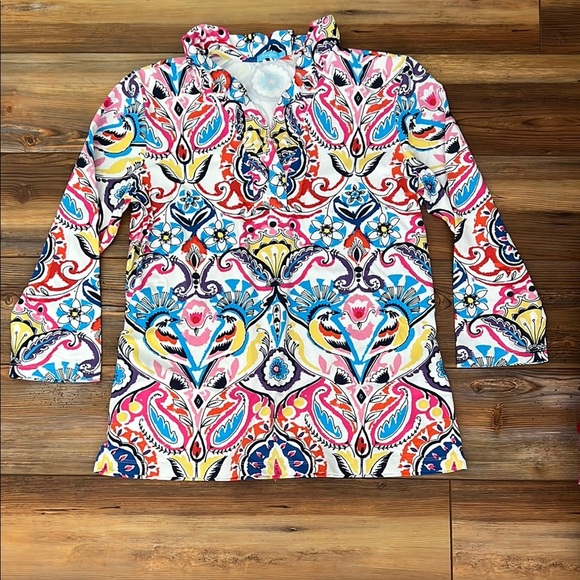 J. McLaughlin Multicolor Floral Blouse - Picture 1 of 4